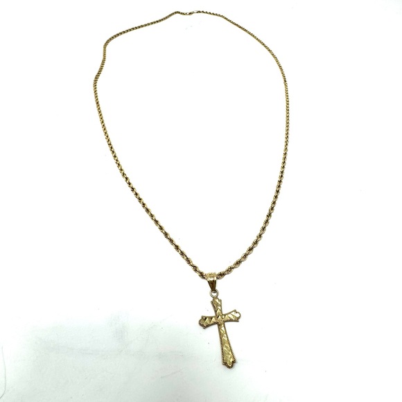 10K rope chain with 10K dual sided cross pendant, 4.8g - Picture 2 of 12
